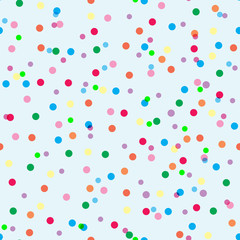 colorful polka dot seamless pattern on blue color background