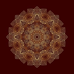 Mandala geometric round ornament, circular abstract pattern. Hand drawn decorative vector design element