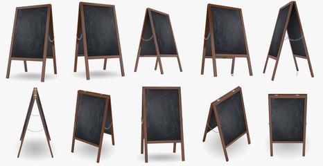Chalkboard isolated on white background. 3D illustration