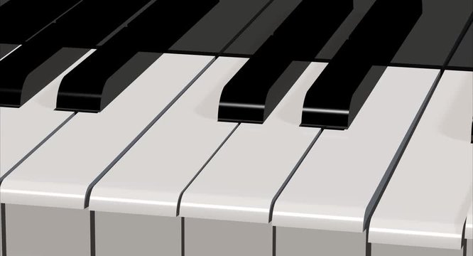 Close up of Piano keys. 4K video
