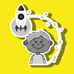 boy cartoon idea icon vector illustration design