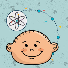 boy cartoon atom icon vector illustration design
