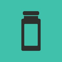 Medicine bottle vector icon.