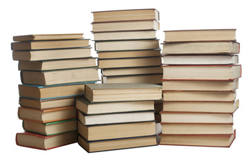 Stack of books isolated on white background. Education concept. Back to school.