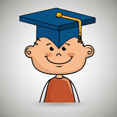 boy student graduation icon vector illustration design