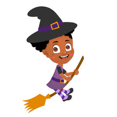 Obraz premium witch on broom