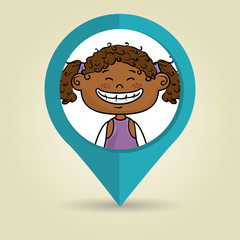 girl child kids icon vector illustration design