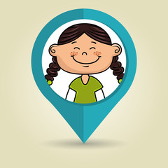 girl child kids icon vector illustration design