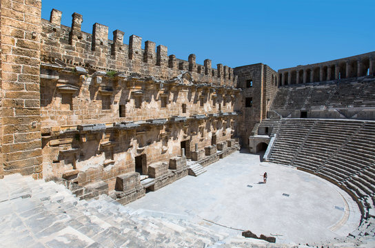 Roman amphitheater of Aspendos, Belkiz, Antalya, Turkey