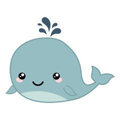 Cute cartoon whale