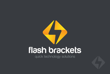 Flash Logo design vector. Energy Power Speed Logotype icon