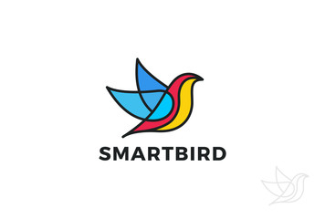 Bird Abstract Logo design vector. Flying Dove Logotype icon