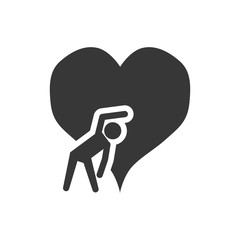 heart stretching healthy lifestyle fitness silhouette icon. Flat and Isolated design. Vector illustration