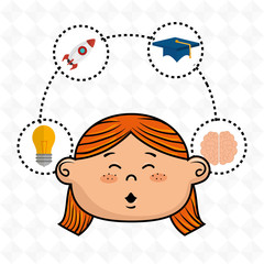 girl student idea avatar icon vector illustration design