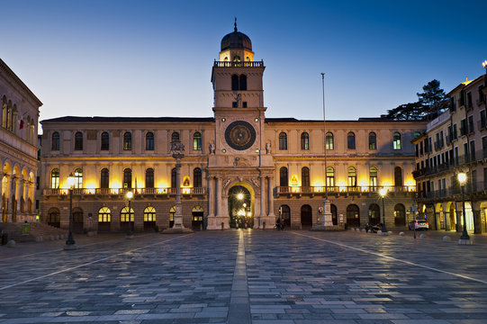 The Clock Tower, a medieval building overlooking Piazza dei Signori in Padova.