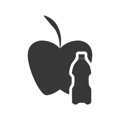 apple drink beverage healthy organic food silhouette icon. Flat and Isolated design. Vector illustration
