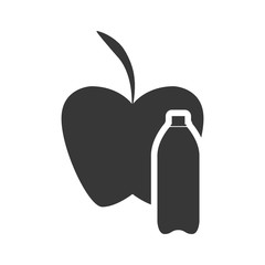 apple drink beverage healthy organic food silhouette icon. Flat and Isolated design. Vector illustration