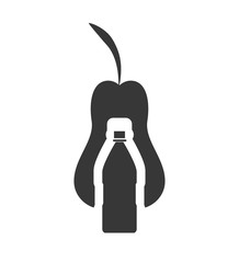 pear drink beverage healthy organic food silhouette icon. Flat and Isolated design. Vector illustration