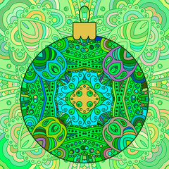 Green decorative Christmas ball.