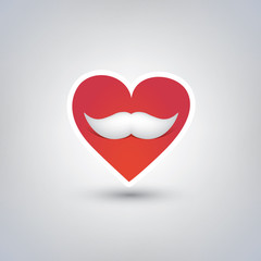     I Love Mustache Sticker Design 