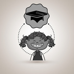 student girl study icon vector illustration design