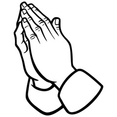 Naklejka premium Modląc Się Ręce Ilustracja