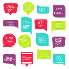 Modern  sale stickers collection. Collection of promo stickers