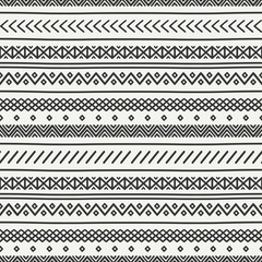 Tribal hand drawn line geometric mexican ethnic seamless pattern. Border. Wrapping paper. Scrapbook. Doodles. Vintage tiling. Handmade native vector illustration. Aztec background. Ink graphic texture