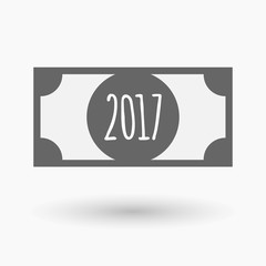 Isolated  bank note icon with  a 2017 year  number icon