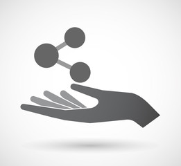 Isolated  offerign hand icon with  a network sign