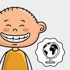 student boy study icon vector illustration design