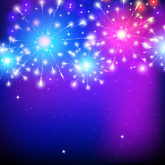 Vector holiday firework, colorful illustration for cards and posters