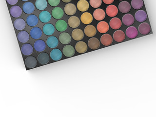 eye shadow palette on white background