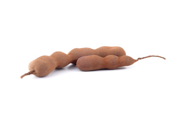 Tamarind isolated on white background. Sweet tamarind (Tamarind indica L.)