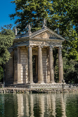 Fototapeta na wymiar Tempio di Esculapio (1786) at Villa Borghese Park. Rome, Italy.