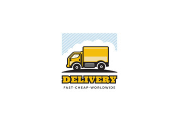 Delivery Truck Logo design vector. Cargo car Logotype concept