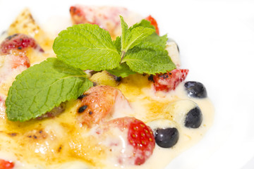 cream sauce on a white background in the restaurant