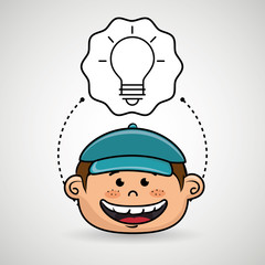boy cartoon cap icon vector illustration design