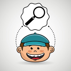 boy cartoon cap icon vector illustration design