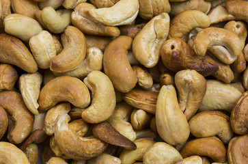 background cashew close-up shot