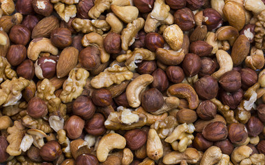 background mix nuts close up shot