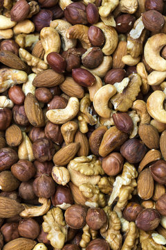 background mix nuts close up shot