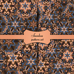 Ornate floral seamless texture, endless pattern with vintage mandala elements.