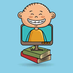 kids screen book icon vector illustration design