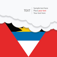 Antigua and Barbuda flag background  with copyspace for your text.