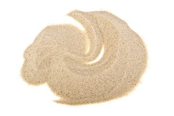 Fototapeta na wymiar Pile of sand isolated on a white background