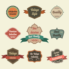 Set of retro vintage badges and labels. Pin badge vector