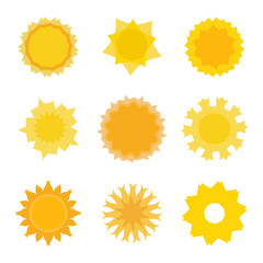 Sun icons collection. Vector illustration