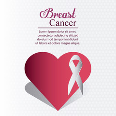 ribbon breart cancer awareness campaign foundation icon. Pink design. Vector illustration