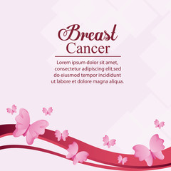 Obraz na płótnie Canvas butterfly breart cancer awareness campaign foundation icon. Pink design. Vector illustration